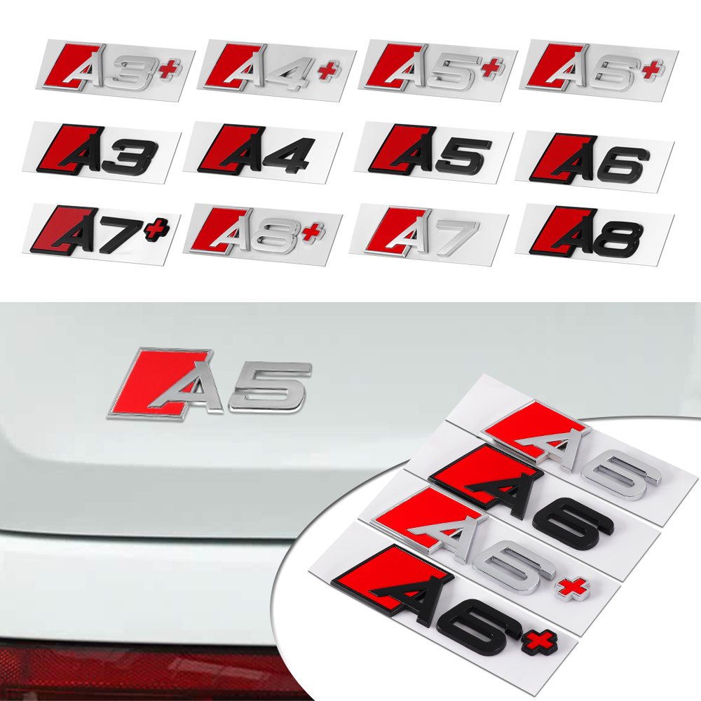 3D ABS 車体リアトランクステッカー A3 A4 A5 A6 A7 A8 エンブレムアウディ Sline TT RS7 A6L RS3 RS4 自動テールバッジ交換デカール