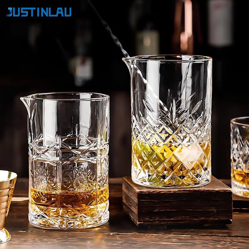JUSTINLAU カクテルシェーカーウイスキーガラスカッププロフェッショナルカクテル撹拌カップワインバーミキシングカップバーテンダーミキシングバーツール