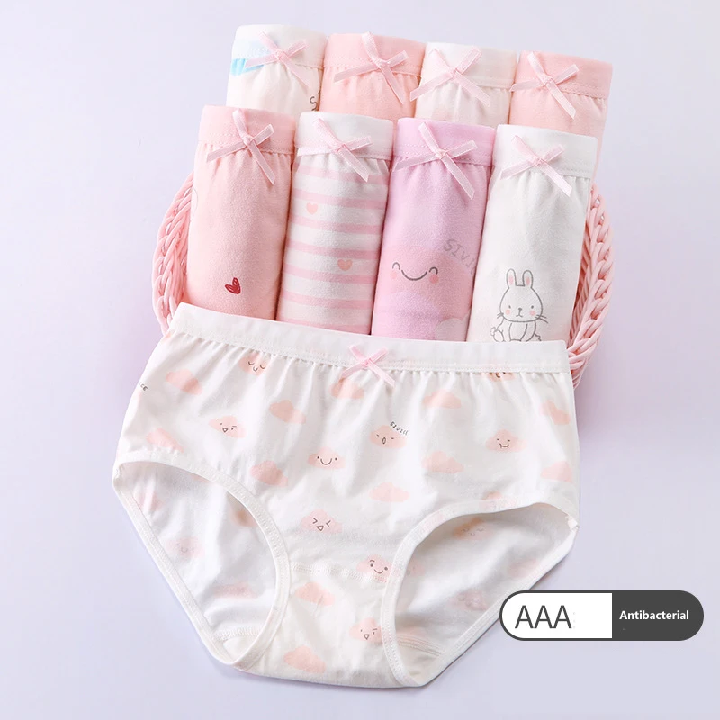 4 ピース/ロット女の子下着ソフト綿パンティー女の子ティーンパンツ女の赤ちゃんキッズ子供の三角ショーツ 3-16 歳