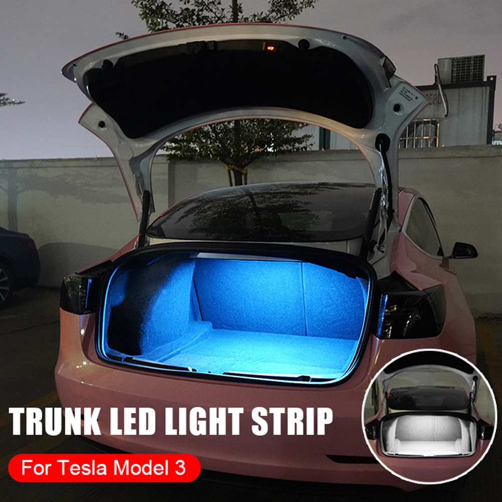 テスラモデル 3 2019 2020 2021 LED トランクライト修正柔軟な LED ストリップ照明雰囲気ライトインテリアアクセサリー