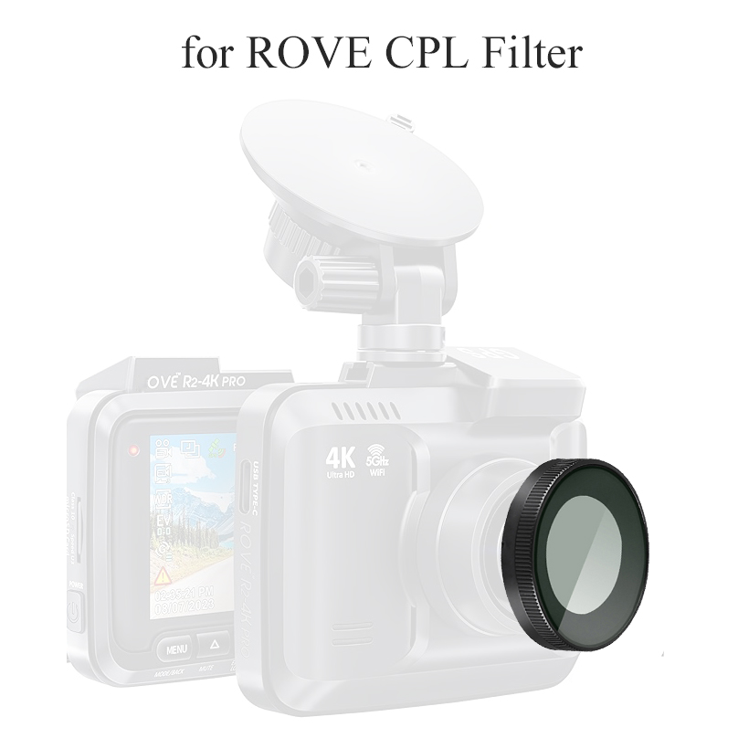 ROVE CPL フィルター、アンチグレア円偏光レンズ ROVE R2-4K、R2-4K PRO、および R2-4K デュアル ダッシュ カム モデル用
