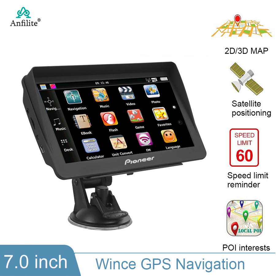 7 インチ TFT 液晶 HD 800*480 トラック Bluetooth AVIN DDR3 256M 8 ギガバイト Windows CE 6.0 車車両 GPS ナビゲーションサンシェード付き