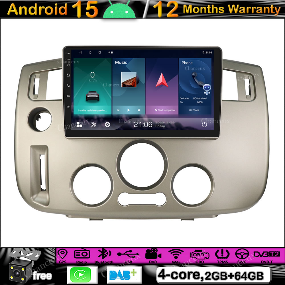 9 "アンドロイド 15 ヘッドユニットラジオカーステレオ Carplay GPS SAT ナビ BT DAB DVR TPMS リアビューカメラルノーシーニック II 2004-2009