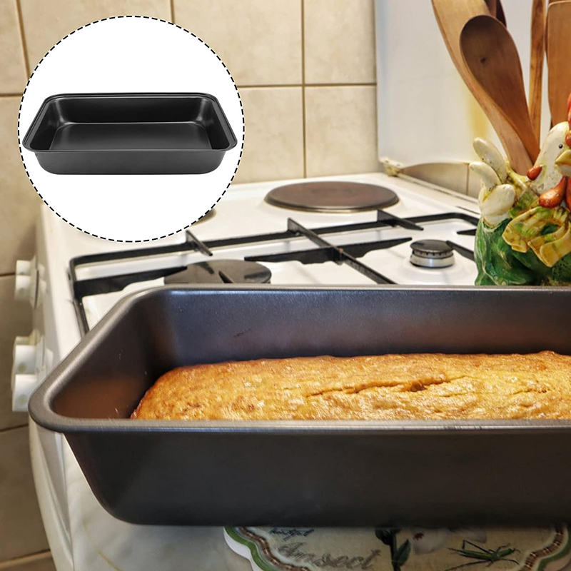 1Pc ノンスティックケーキパン長方形キャセロールパンキャセロールベーキングパンラザニア容器炭素鋼ベーキングパン