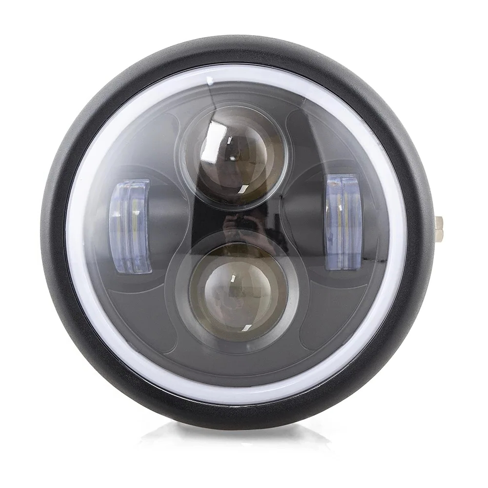 スズキ HONGDA オートバイユニバーサル 5.7 インチヘッドライト修正アクセサリー CG125/GN125 エンジェルアイ LED ヘッドライト