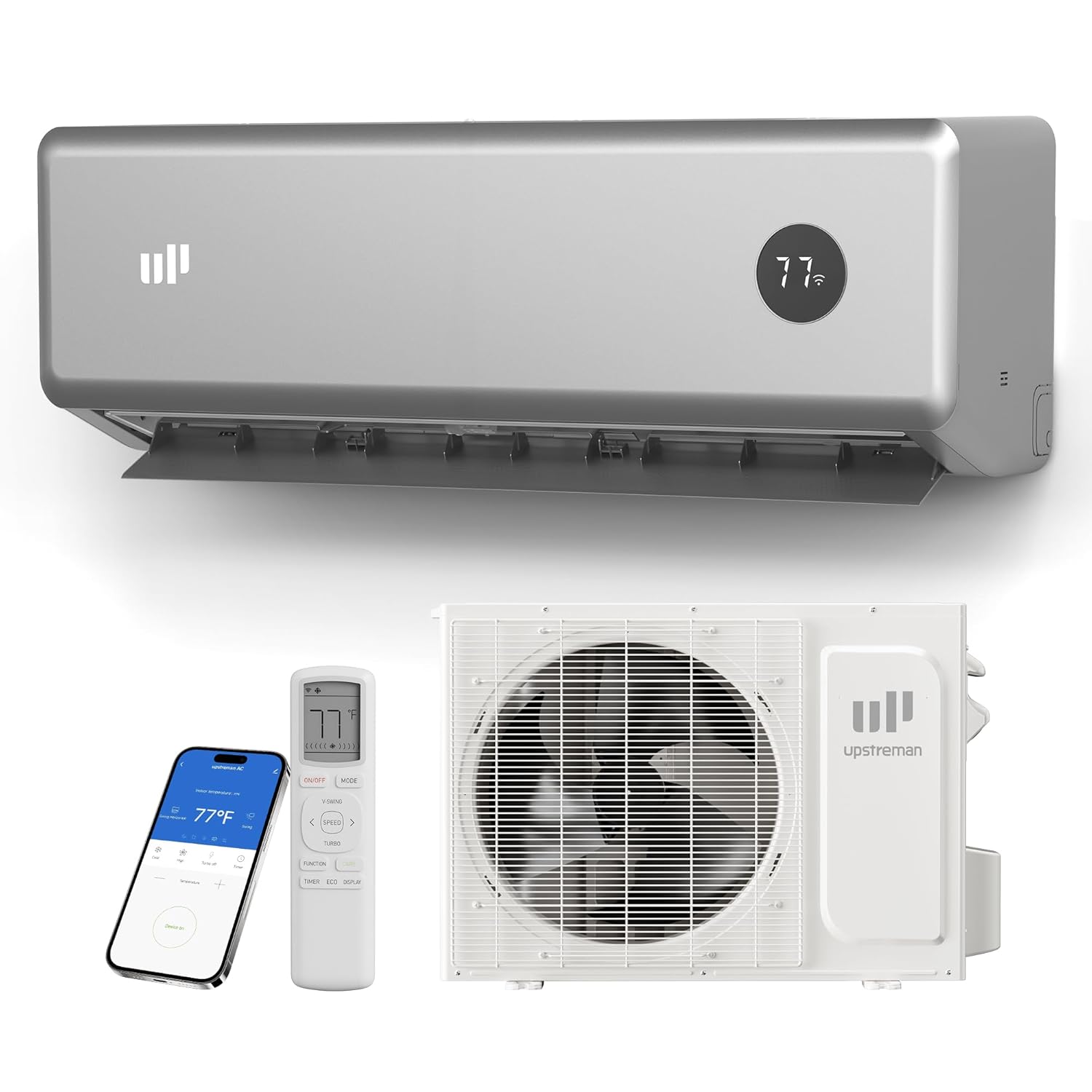 12000 BTU ミニ スプリット AC/暖房システム、230V シルバー ミニ スプリット エアコン、20 SEER2 ダクトレス スプリット AC、エネルギー、カスタム