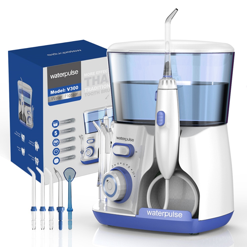Waterpulse 電動ウォーターフロッサー口腔洗浄器、ウォーターフロス歯クリーナー 800ML 大容量、10 モード