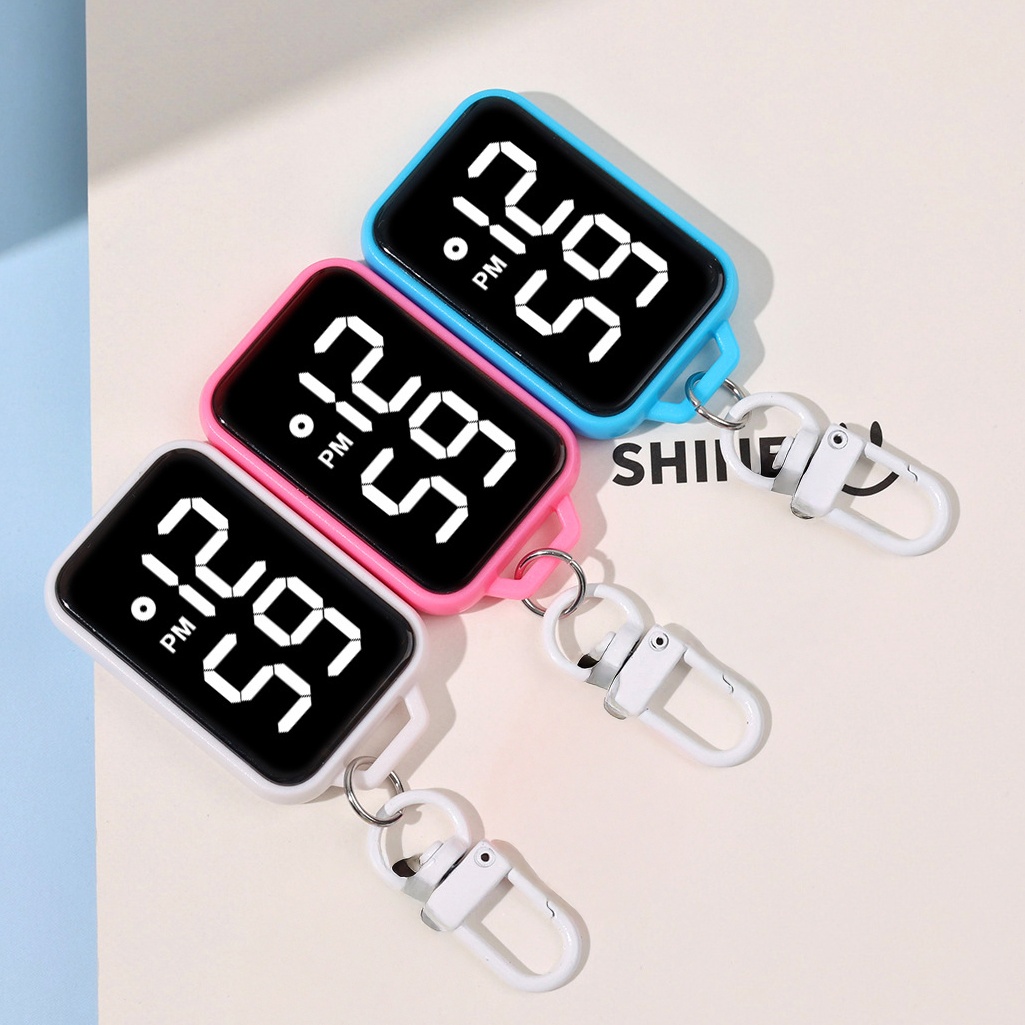 1/4 個 LED キーホルダー懐中時計デジタル表示電子時計若者学生バックパックキーペンダント時計プレゼント