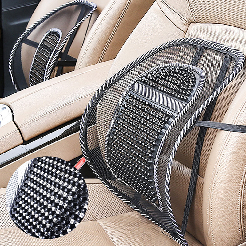 カーシートチェアバッククッションメッシュランバーバックブレースカーシートチェアクッションマッサージバッククッションパッドサポートホームオフィス