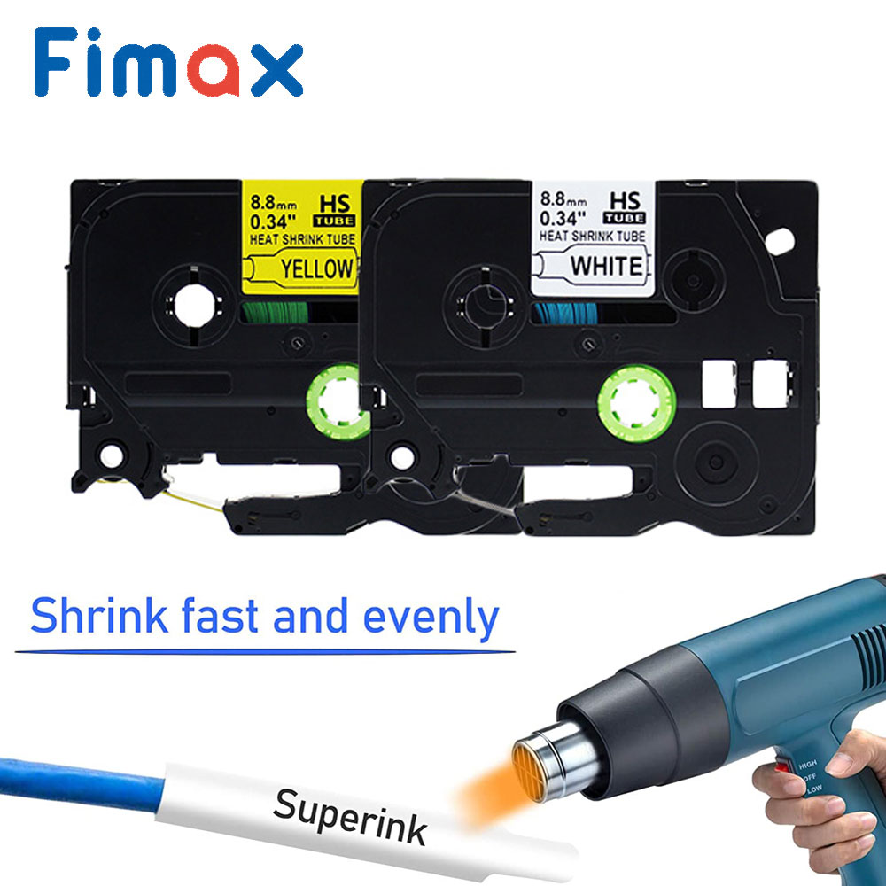 Fimax 1PC ラベルテープ Brother ラベルプリンタ HSE-211 231 241 熱収縮チューブ 12 ミリメートル HSE-631 9 ミリメートル P-touch プリンタ用