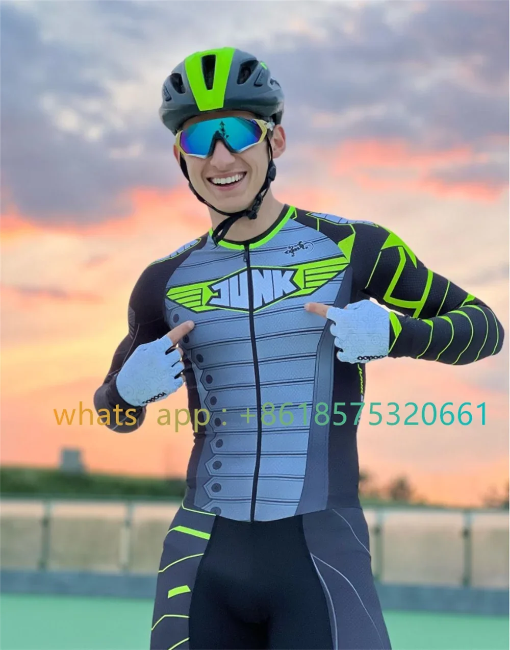 ジャンクホイールニュースピードインラインローラースケートスキンスーツトライアスロンレーシングスーツ半袖快適な高速スケート服 2023