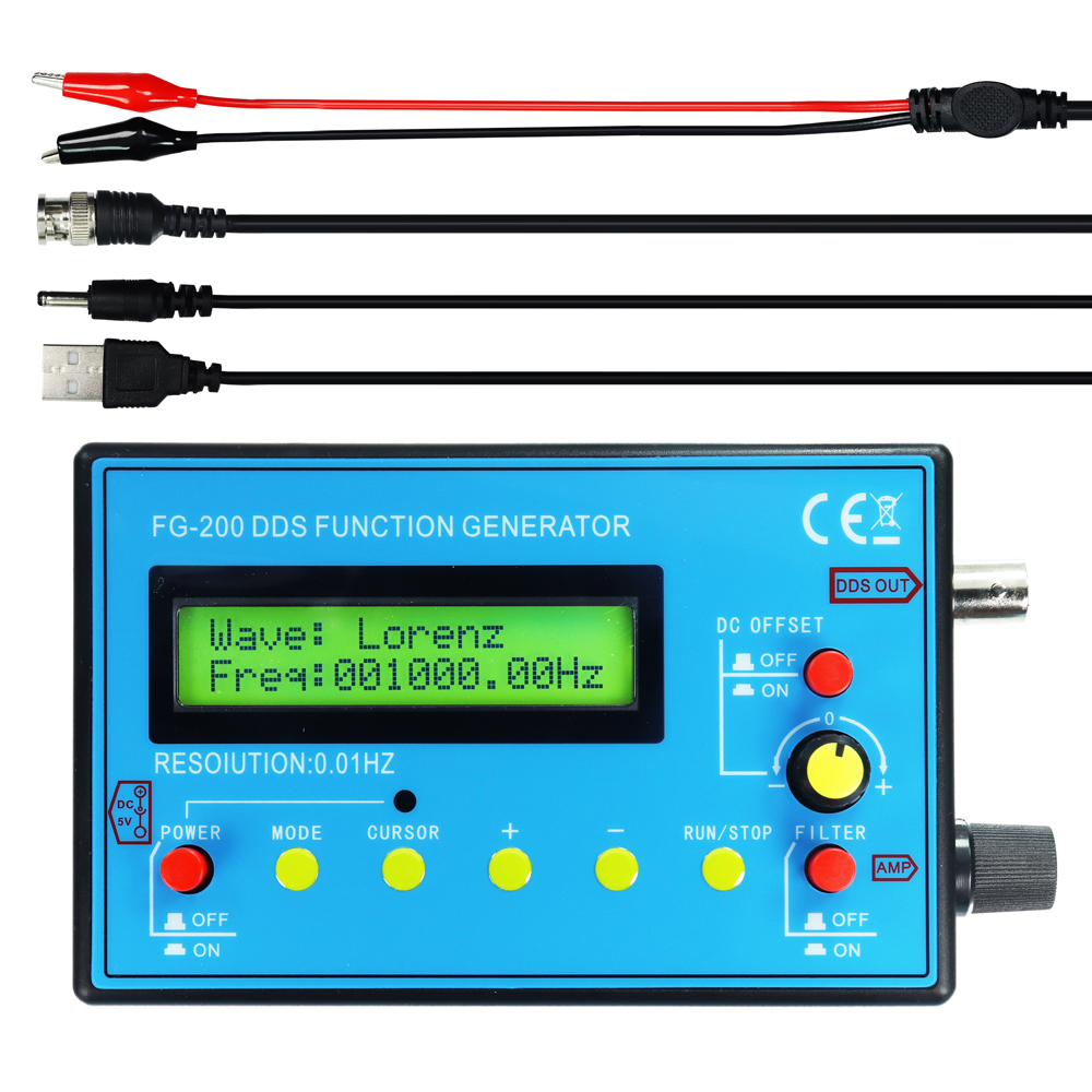 FG-100 FG-200 DDS 機能信号発生器周波数カウンター 0.01Hz - 500KHz 信号源モジュール正弦方形ノコギリ波
