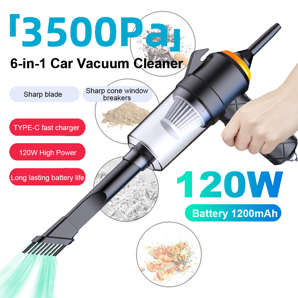 6 In 1 ポータブルコードレス掃除機 3500PA 強力な吸引ミニハンドヘルドクリーナー多機能車ホームオフィスクリーニング
