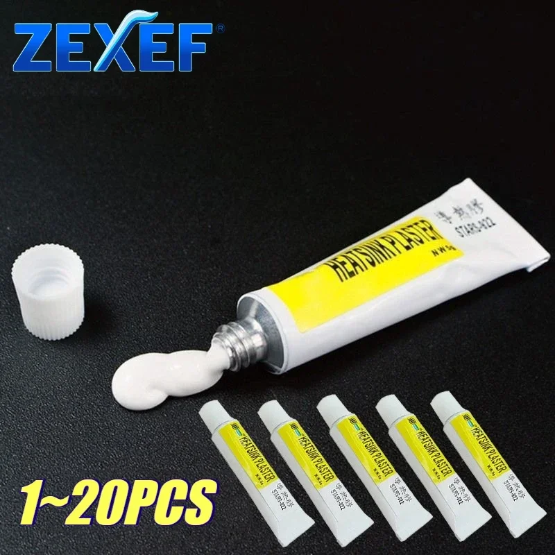 ZEXEF 1-20 個サーマルペースト黒シリコーン接着剤アプリケーター石膏粘性 VGA RAM LED IC 導電性冷却クーラー用