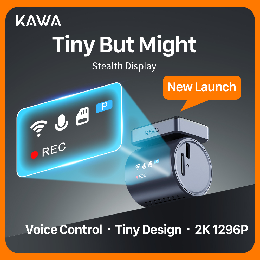 2K KAWA MINI 3 Pro カメラ 車 DVR 小型ダッシュカム 24 駐車場自動ビデオレコーダー WiFi アプリ音声制御車のダッシュカム