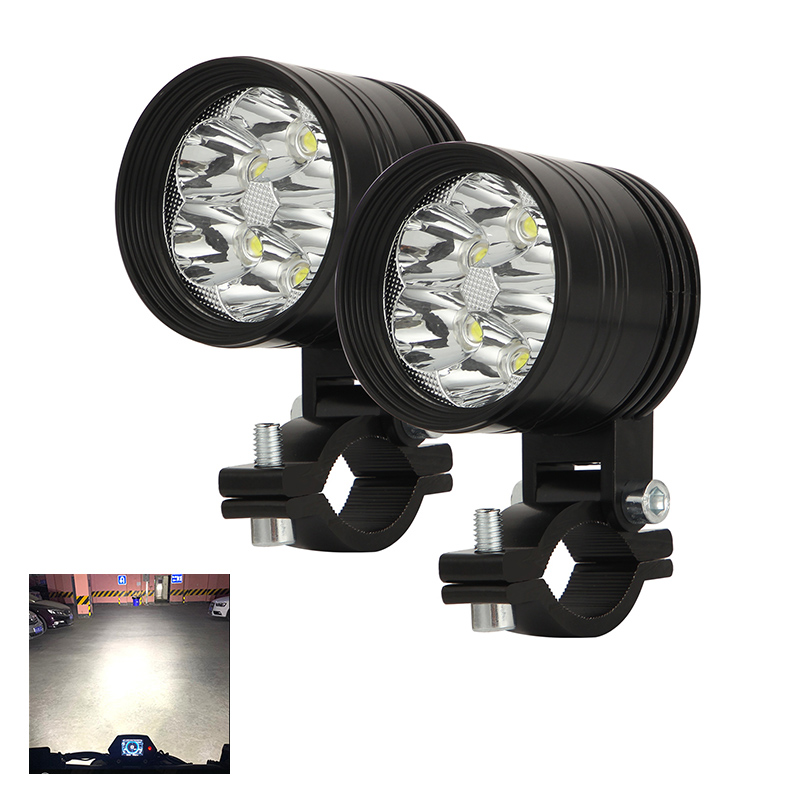 2 個 30 ワットオートバイヘッドライト補助ランプ LED バイクスポットライトアクセサリー 12V 24V モトスポットヘッドライト。