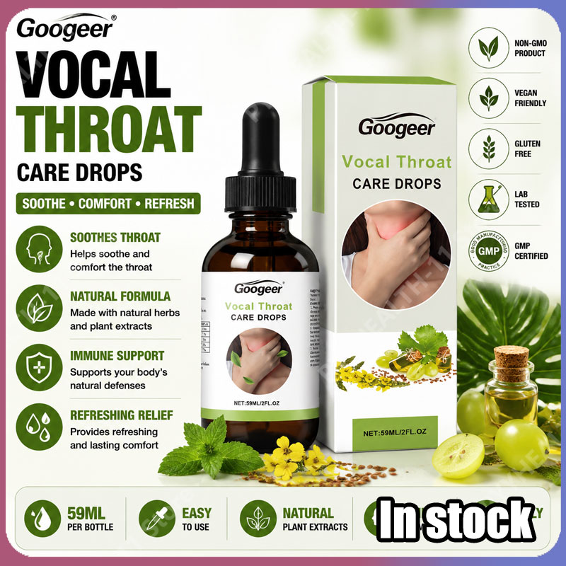 Googeer Vocal Throat Care Drops 59ML 漢方薬エキス ビタミン B1 ハーブ ブレンド液体サプリメント 声と喉のサポート