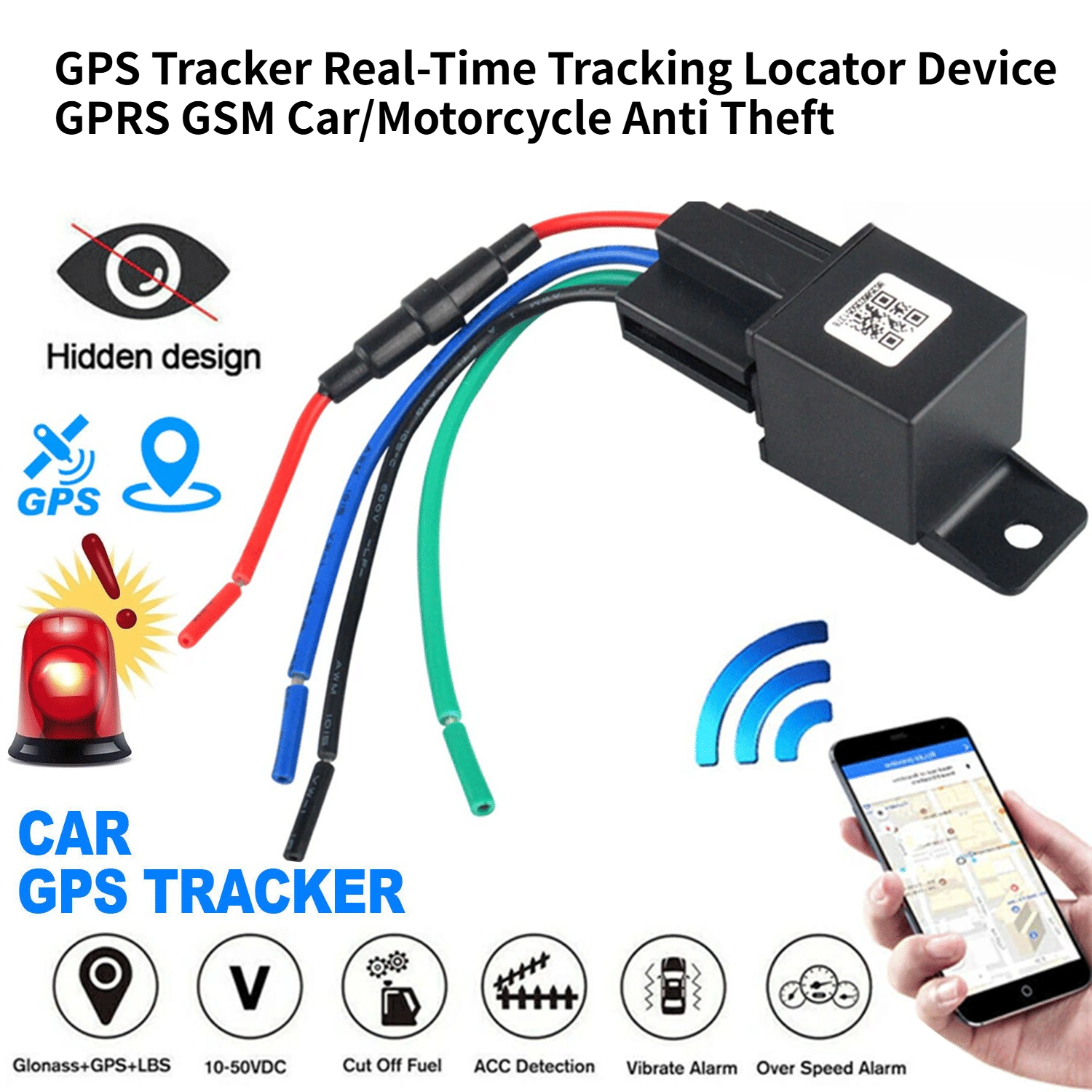 GPS Tracker Real-Time Tracking Locator Device GPRS GSM Car/Motorcycle Anti Theft