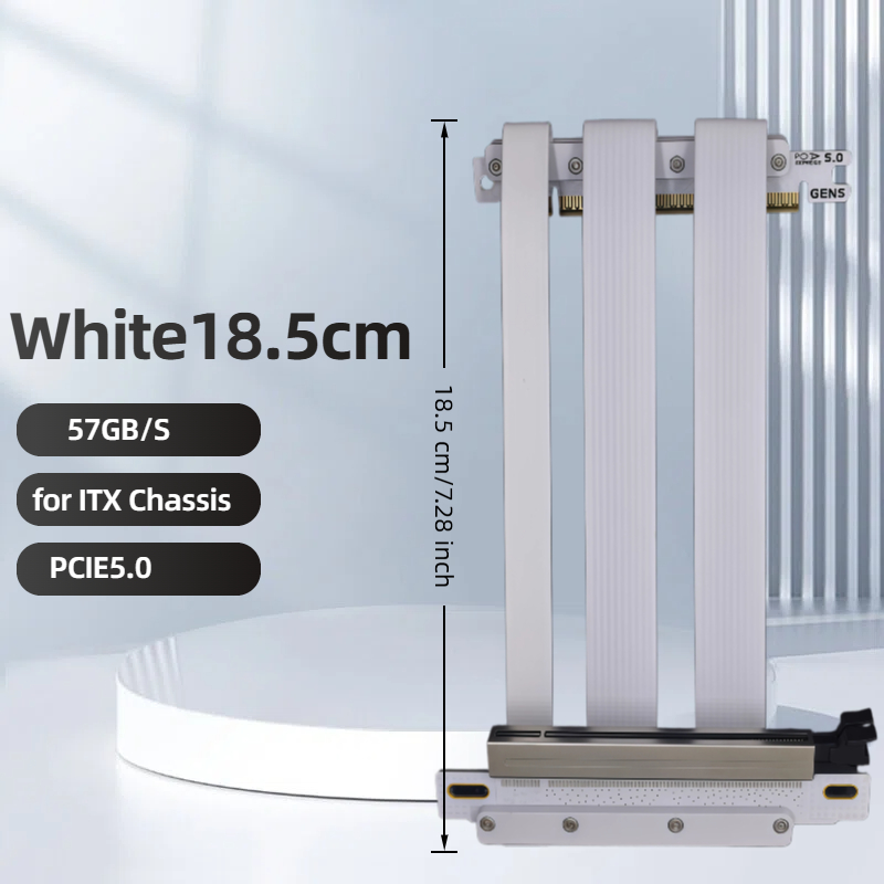 TISHRIC PCIE5.0 X16 グラフィックカード ダブルリバース ITX 延長ケーブル 25GB/S GPU ライザー ITX ミニシャーシ 18.5/20CM に適合