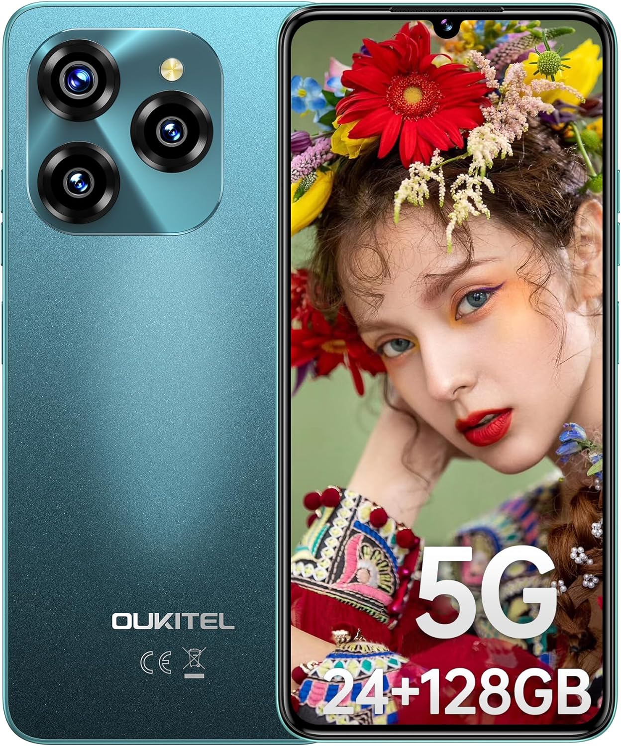 OUKITEL C50 5G スマートフォン契約なし - 24GB 128GB/1TB 拡張可能携帯電話契約なし 6.8 インチ 5150mAh Android