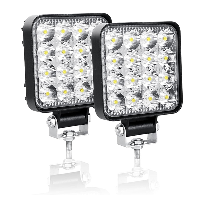 1 ピース/2 ピース LED フォグライト 48 ワット LED ワークライト 12 V-48 V スクエアオフロード運転スポットライトトラックトラクタートレーラー掘削機ピックアップ