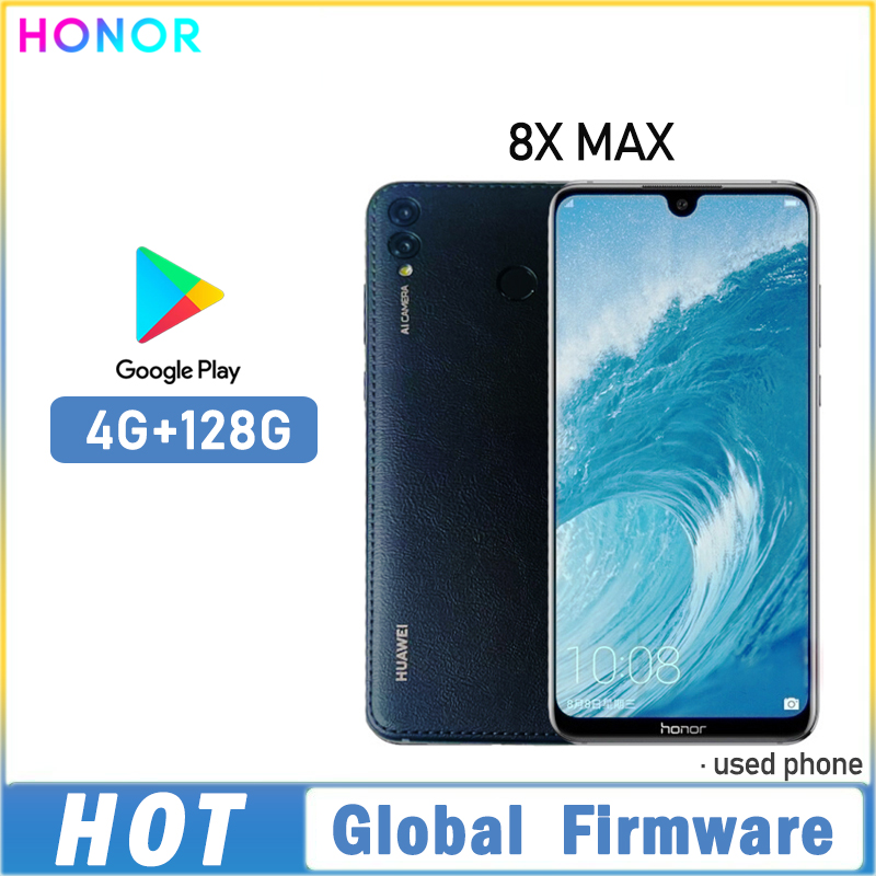 グローバルファームウェア HONOR 8X MAX スマートフォン EMUI 8.2.0 7.12 インチ 5000mAh バッテリー CPU Snapdragon 660 デュアル SIM 使用電話