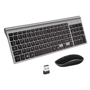 USB ワイヤレスキーボード・マウスセット 102キー 2.4 GHz 超薄型ワイヤレスキーボード・マウスセット フルサイズPCキーボード