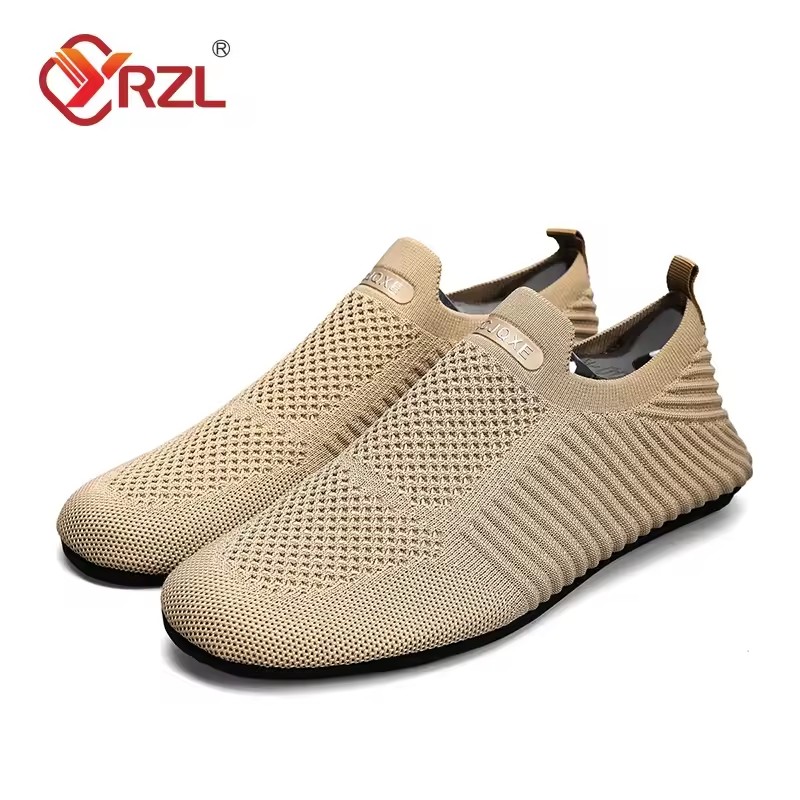 YRZL ローファー男性ソフトドライビングモカシン高品質フラット男性ウォーキングシューズ通気性メッシュカジュアルローファースリップオンメンズシューズ