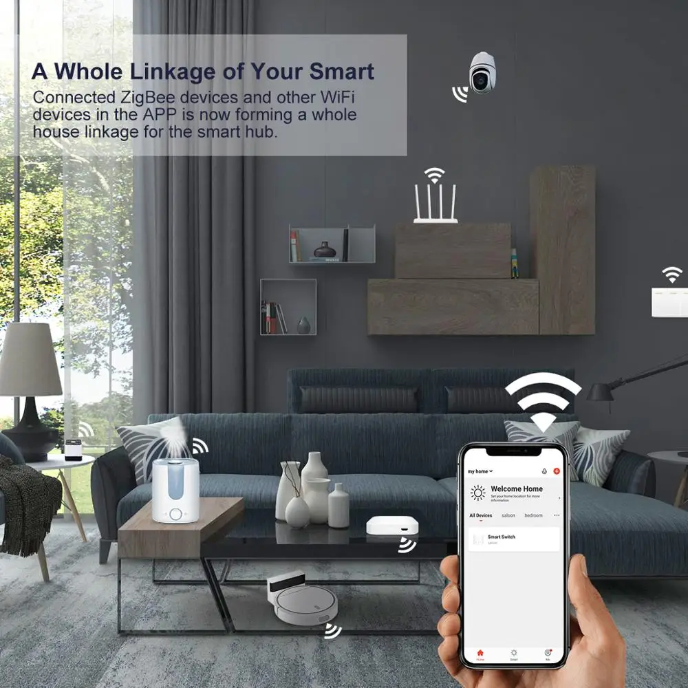 Tuya ZigBee 3.0 スマート ハブ、アプリ音声リモコン用無線/有線ゲートウェイ ブリッジ、Alexa ホーム アシスタントと連携