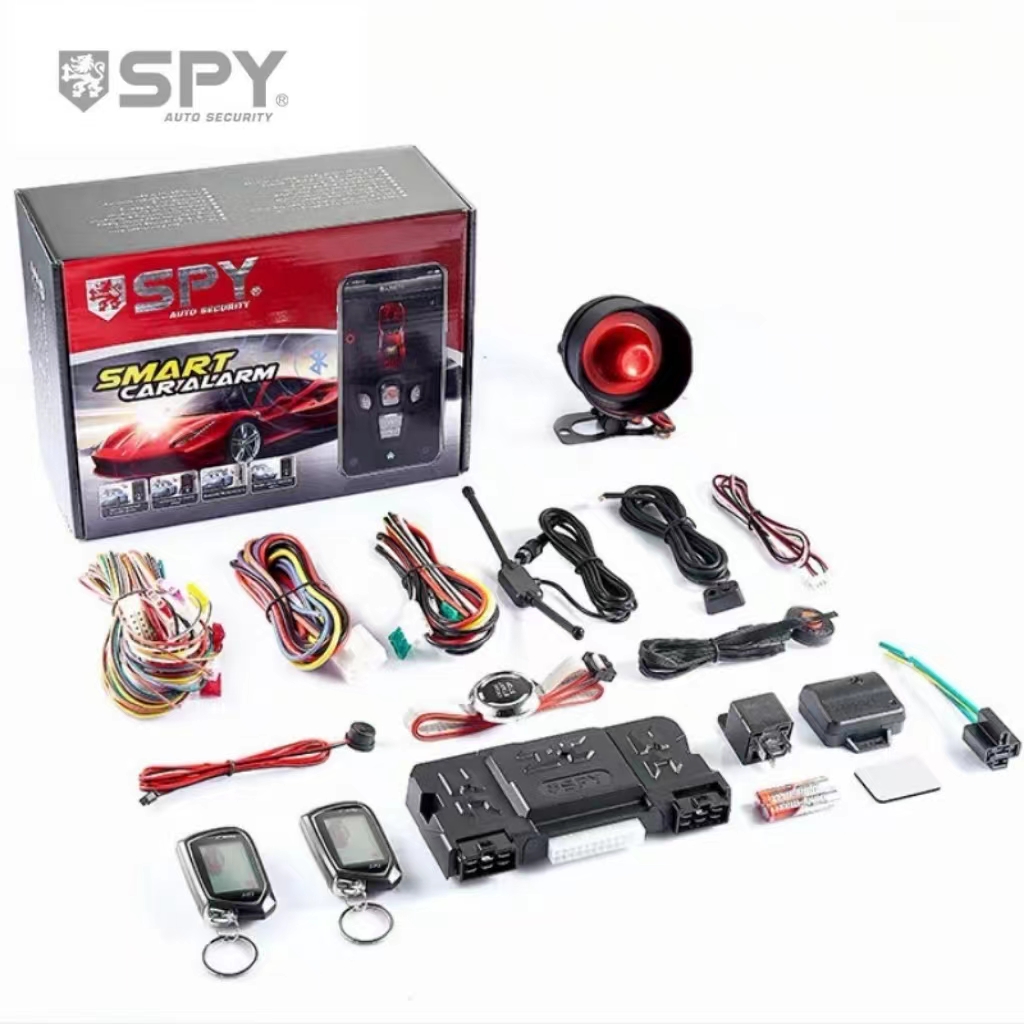 SPY 2 ウェイ車警報システム PKE 車リモートキーレスエントリーキットエンジンスタートモジュールヘッドランプモジュール Bluetooth アプリ