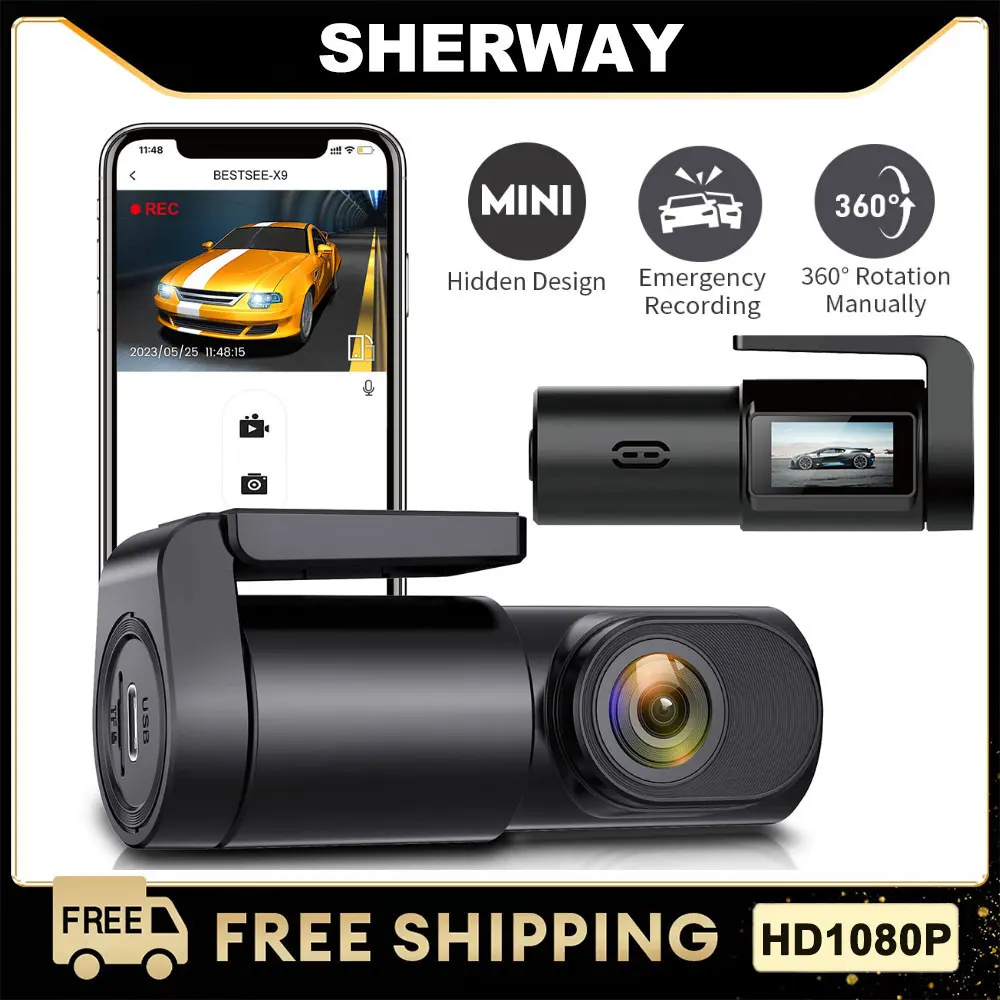車 DVR ダッシュカム FHD 1080P ミニカーフロントダッシュカメラ 24 時間駐車ナイトビジョン自動録画ビデオ録画ダッシュカムビデオカメラ