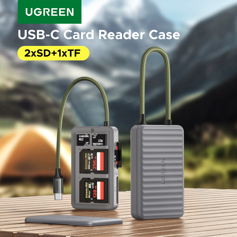 UGREEN USB-C カードリーダー収納ケース SD/TF/MicroSD カード電話 PC ラップトップアクセサリー用スマートメモリカードリーダー SD カードアダプタ