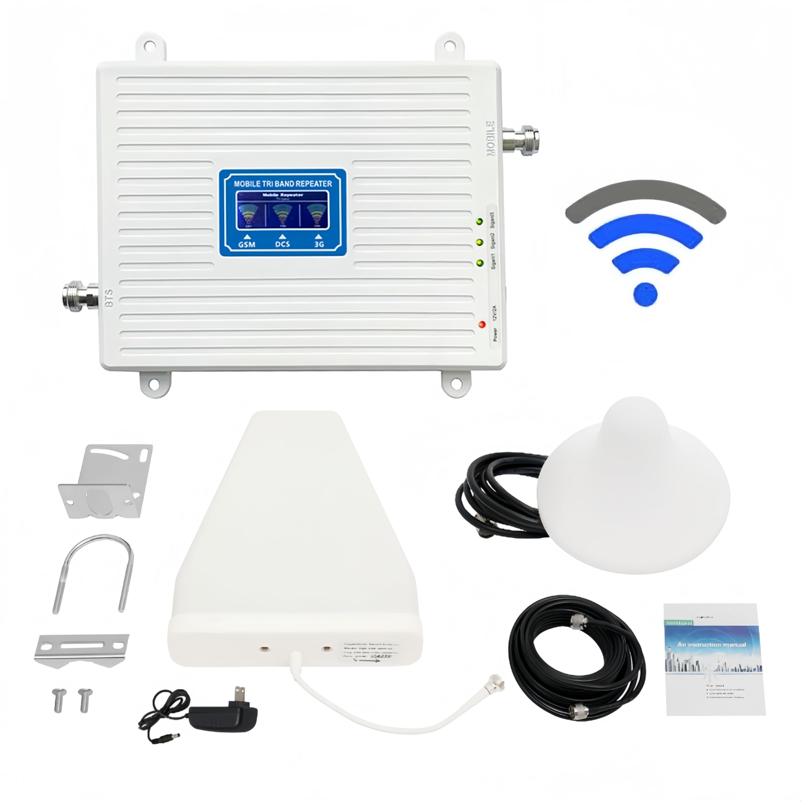 [クリスマス] 家庭用携帯電話信号ブースター、リピータ 900/1800/2100 3g 信号ブースター携帯電話アンプキット Gsm Dcs トライバンド