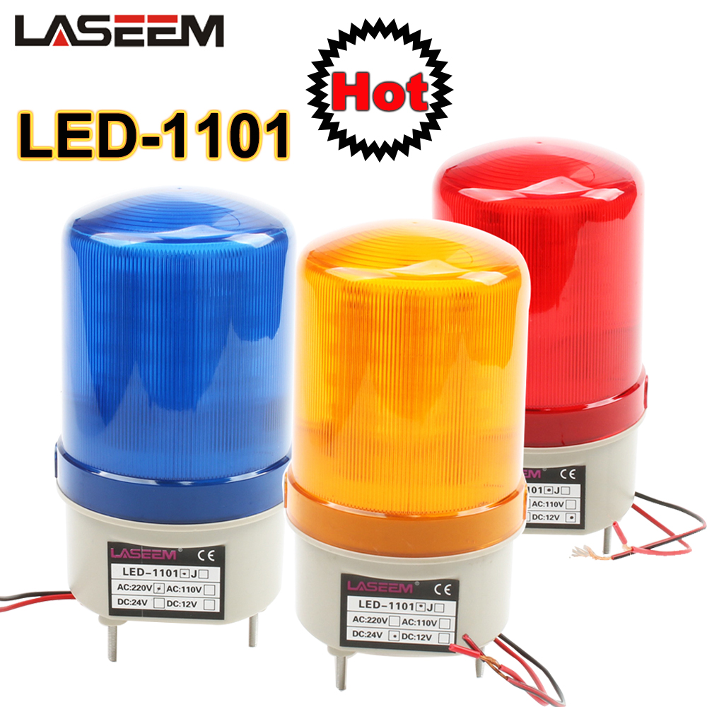 AC110V 220V 赤黄緑青 LED 回転ビーコン警告灯ランプ産業用 LED-1101 DC12/24V サウンド/ブザーなし