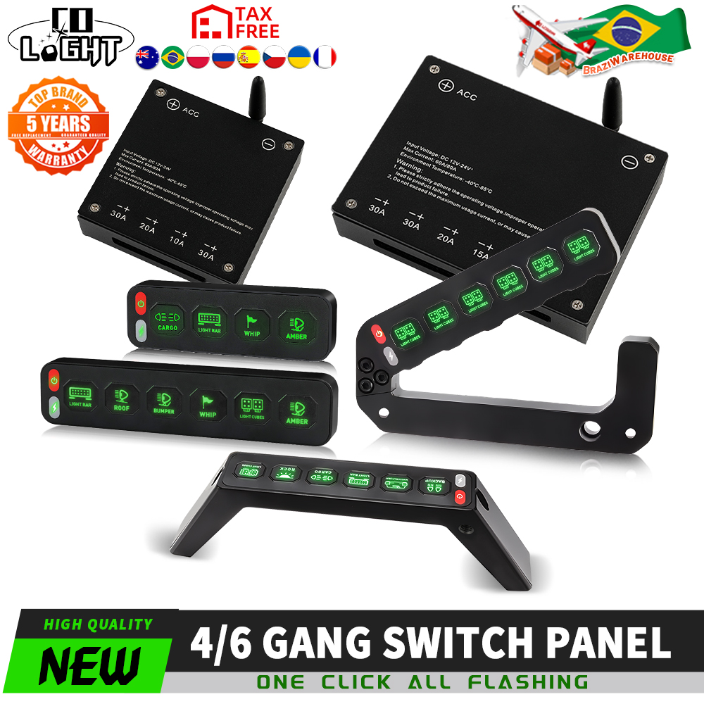 CO LIGHT 6 ギャングスイッチパネル 12V JL グラブハンドルスイッチパネルジープラングラー JL JK 24V オフロード用
