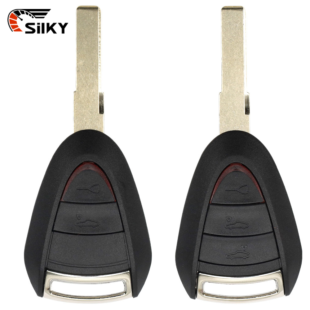 SilKY 2/3 ボタンリモートキーシェルポルシェケイマンボクスター GT S 2S 4S ターボ 911 987 996 997 カレラタルガ 2005 - 2010