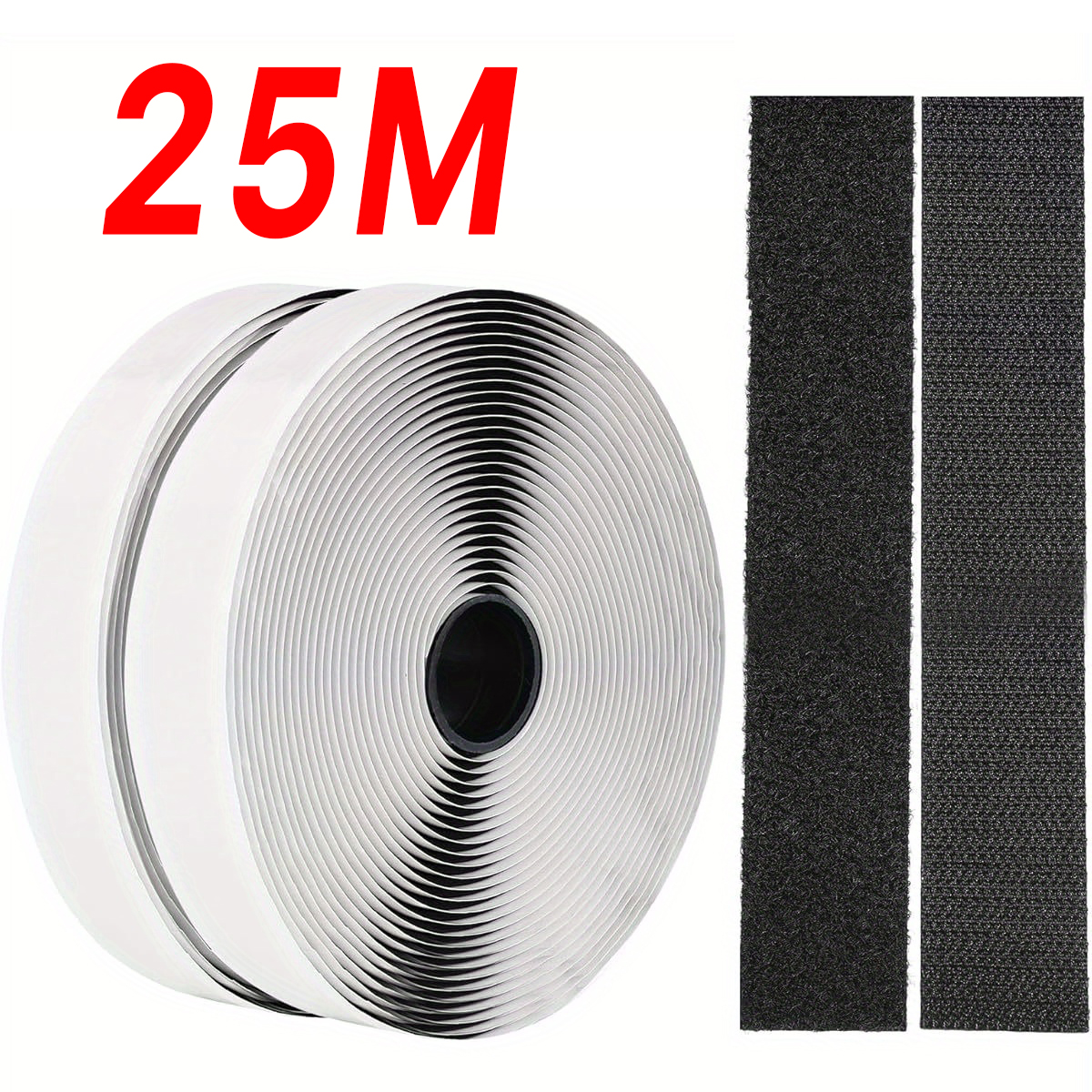1-25M ベルクロ自己粘着フックアンドループファスナーテープ家庭用DIYマジックタップ自動車両面ロール強力接続剤家庭用ストラップストリップ