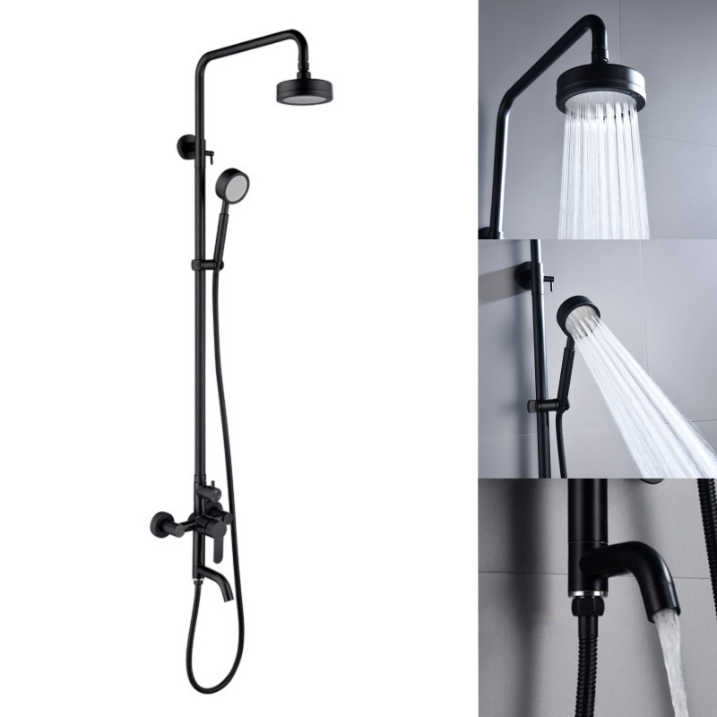 シャワーシステム浴室器具高圧トイレブラックバスシャワー蛇口セット壁掛けタップミキサーセットステンレス鋼