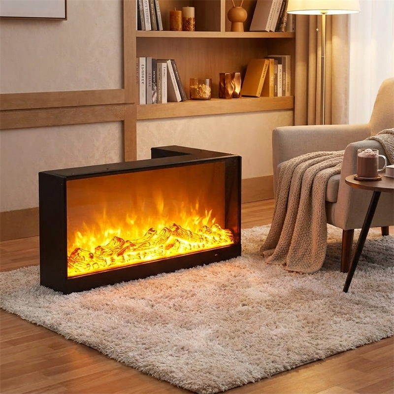 ホーム Chimeneas リビングルームの装飾ヨーロッパ玄関コーナーホーム屋外暖炉テレビスタンド背景壁埋め込みファイヤーピット