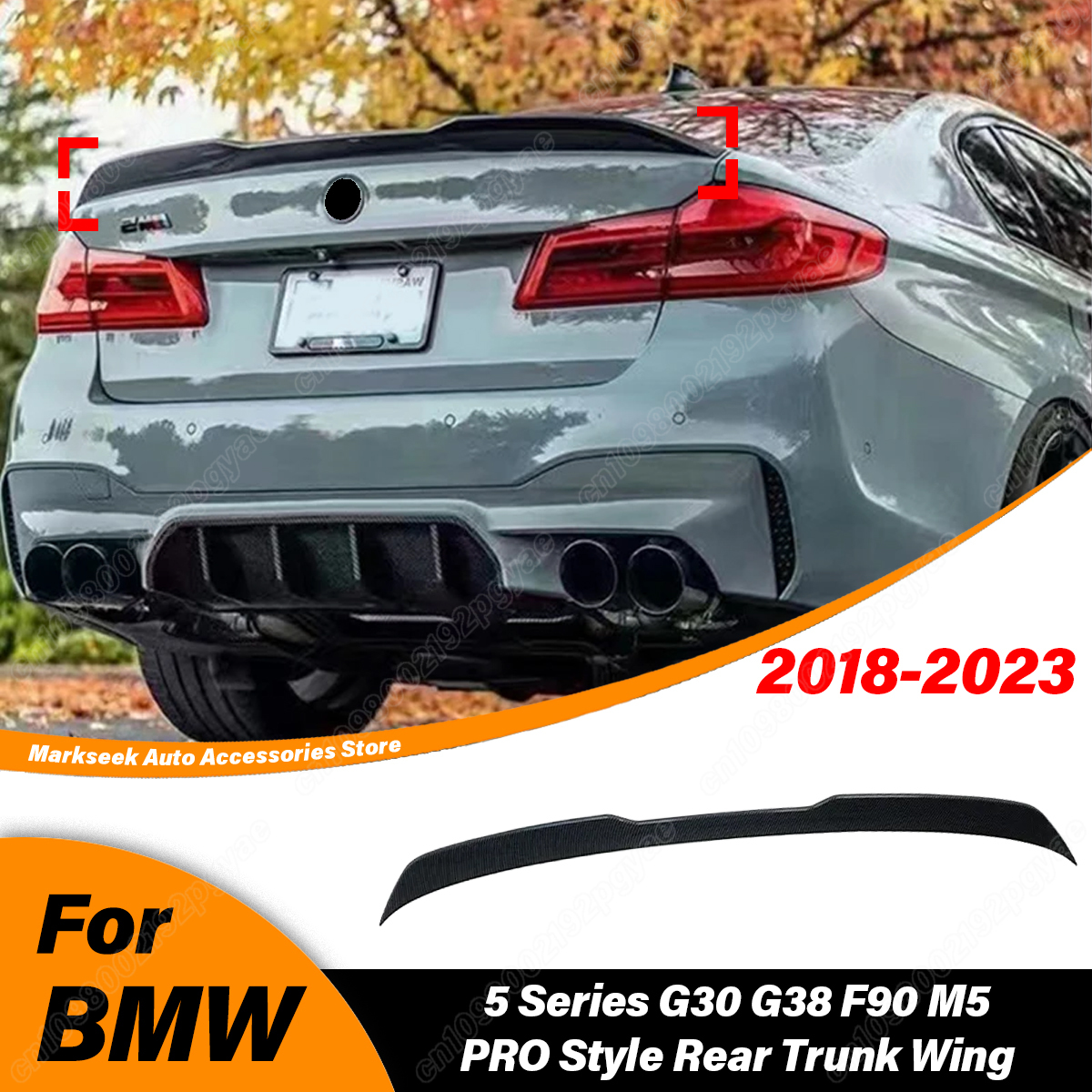 BMW 5 シリーズ G30 G35 F90 M5 2018 2019 2020 2021 2022 2023 MP プロスタイルリアトランクスポイラーリアルーフ蓋ウイングエクスターボディキット