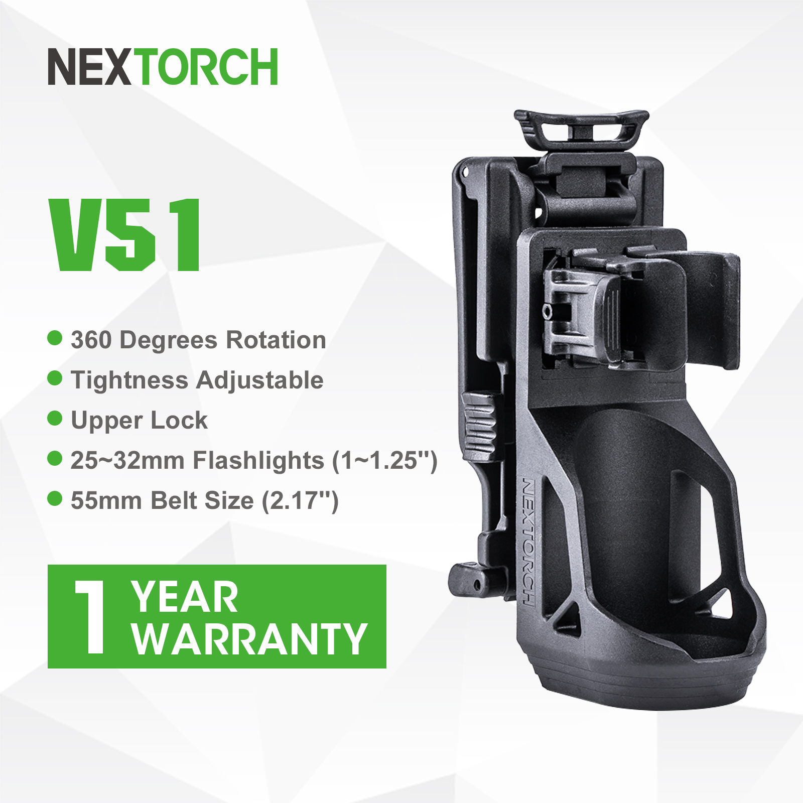 Nextorch V51 懐中電灯戦術ホルダー 360 回転可能な懐中電灯ホルダーモール戦術的な戦術的なトーチ懐中電灯ホルダー edc