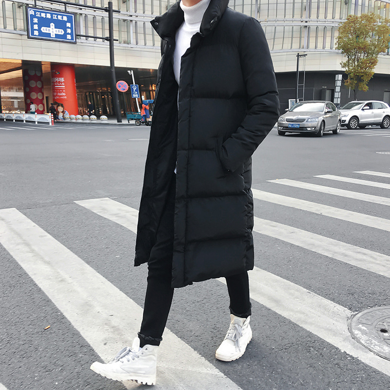 男性冬のジャケット男性用コート無地メンズパークロング暖かいパーカー暖かい男性厚いスリムフィットアウターウェア 5XL 黒