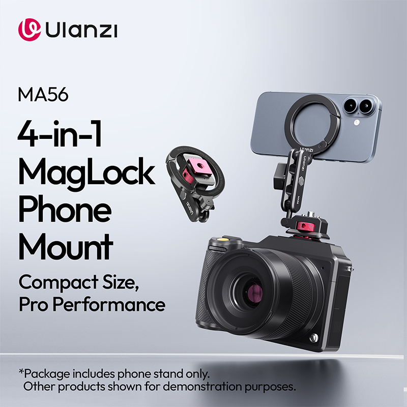 Ulanzi MA56 4-in-1 MagLock 電話マウント/電話クランプ マウント 360 度回転写真撮影用ライト三脚ライブストリーミング Vlog ショット