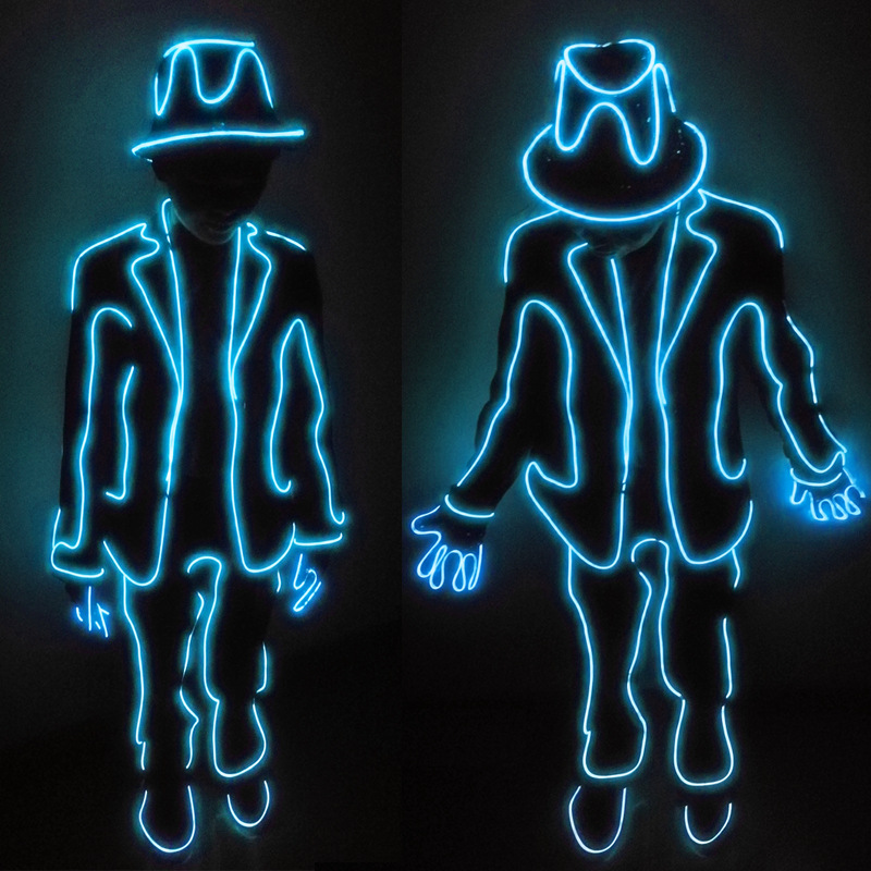 LED ロボット衣装成人男性スーツジャケットパンツライトアップトロンダンスウェアナイトクラブステージパフォーマンスウェア 2026