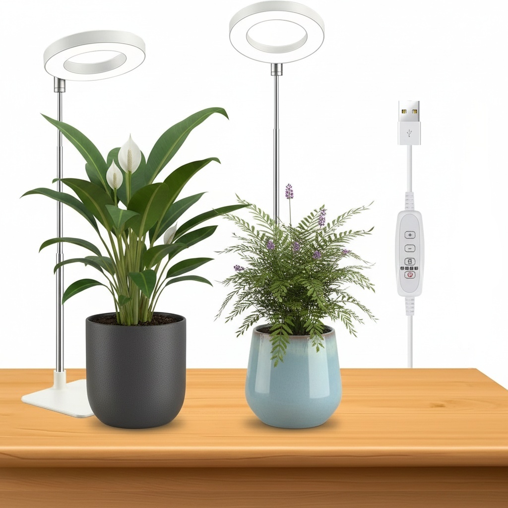 デュアルユースリング成長ライト植物 USB フルスペクトル屋内温室多肉植物 LED 成長照明 4/8/12/18 時間自動タイマー