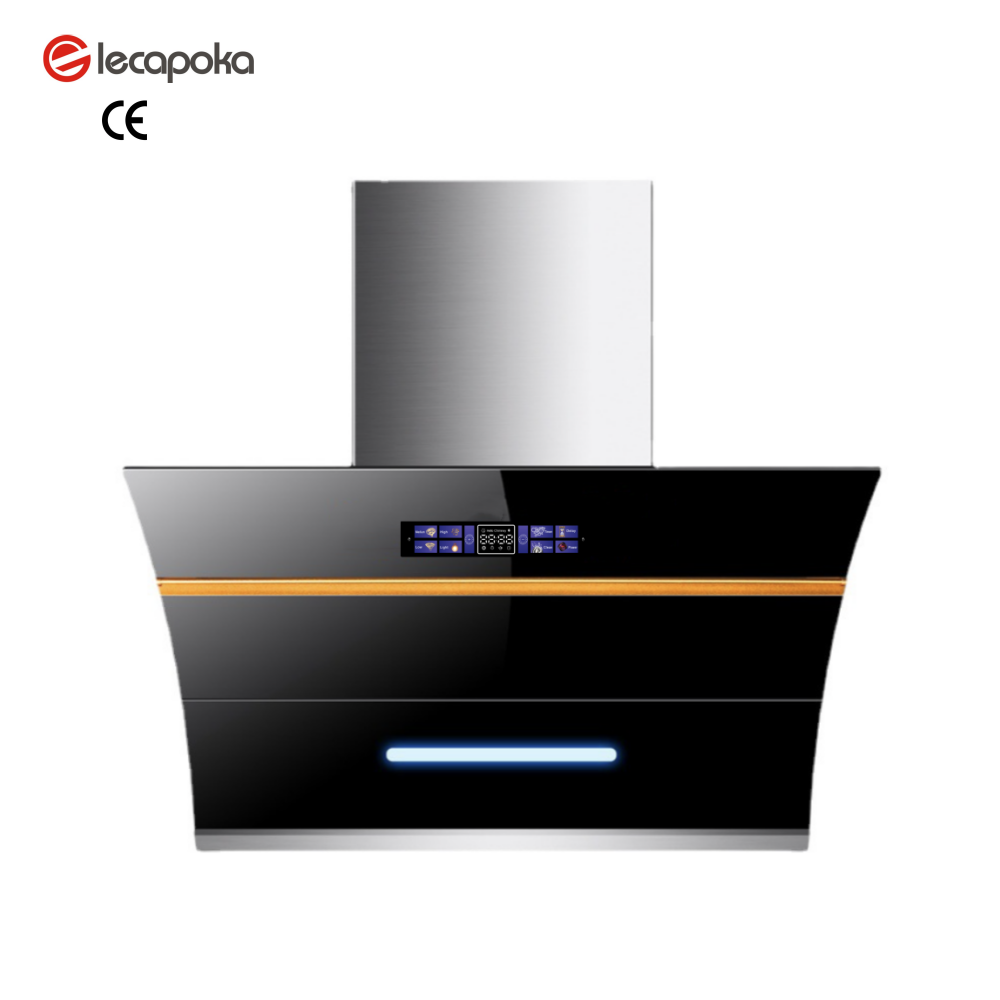 CE 90cm スマートレンジフード タッチジェスチャー音声制御付き 壁掛け煙突換気扇 炊飯器フード 家庭用キッチン用