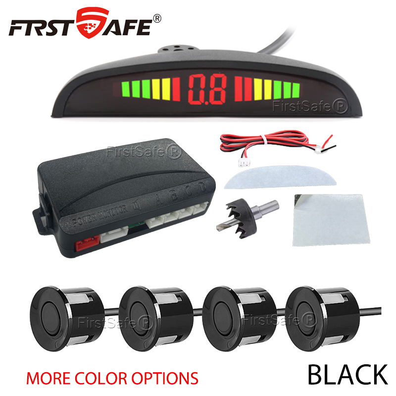 FirstSafe カーパーキングセンサーキット LED ディスプレイ 22 ミリメートル 4 センサーレーダー探知機システムユニバーサルすべての車