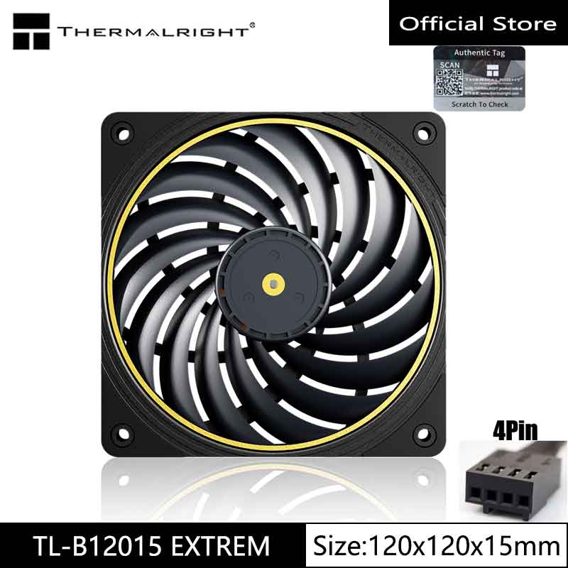 Thermalright TL-B12015 EXTREM 12cmシャーシ冷却ファン/120x120x15mm/LCPファンブレード/ダブルボールベアリング/低騒音/PPSフレーム