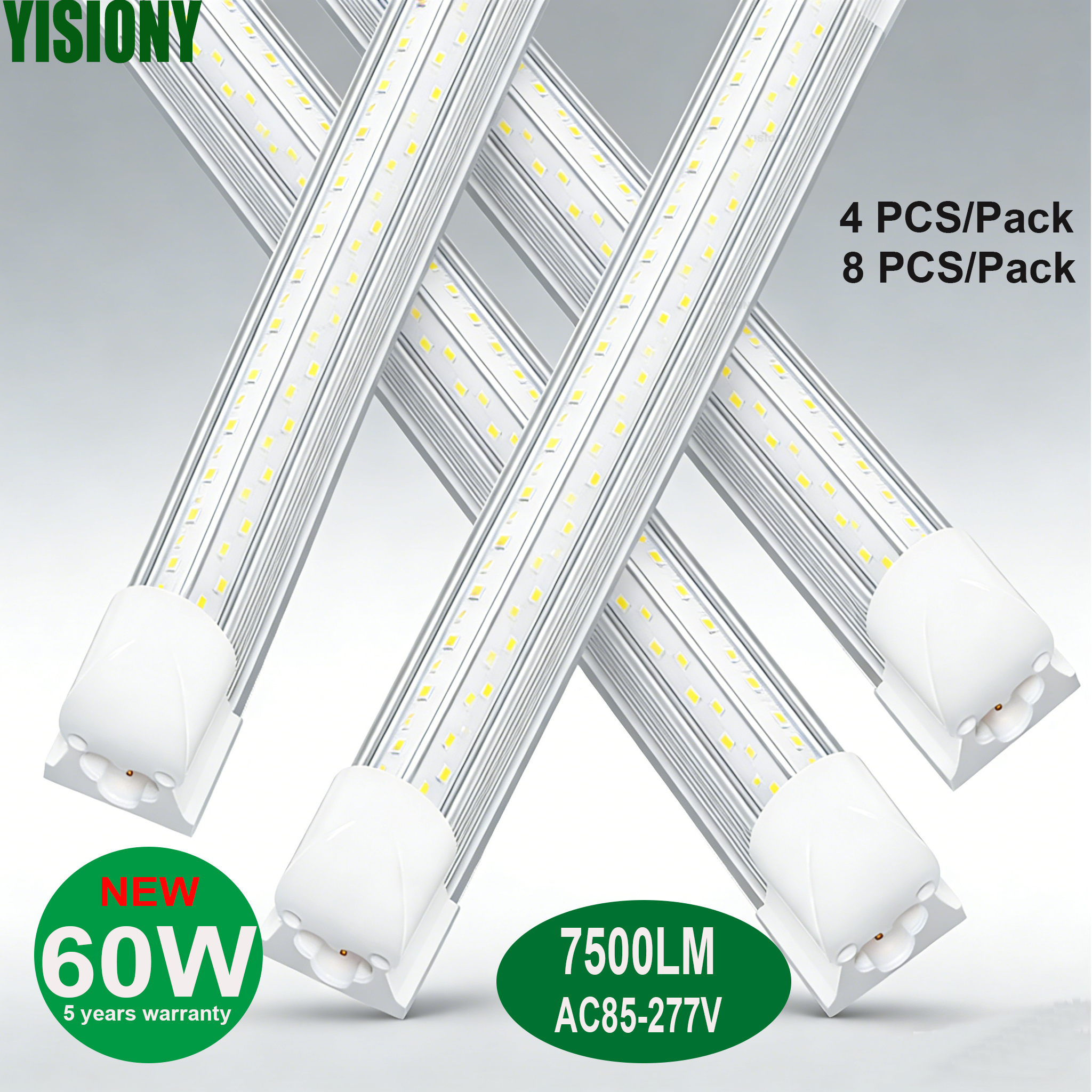 新しい 60 ワット 7500LM 4ft T8 LED ショップライト AC85-265V 超高輝度 V 形状リンク可能なチューブランプガレージ倉庫スーパーマーケット
