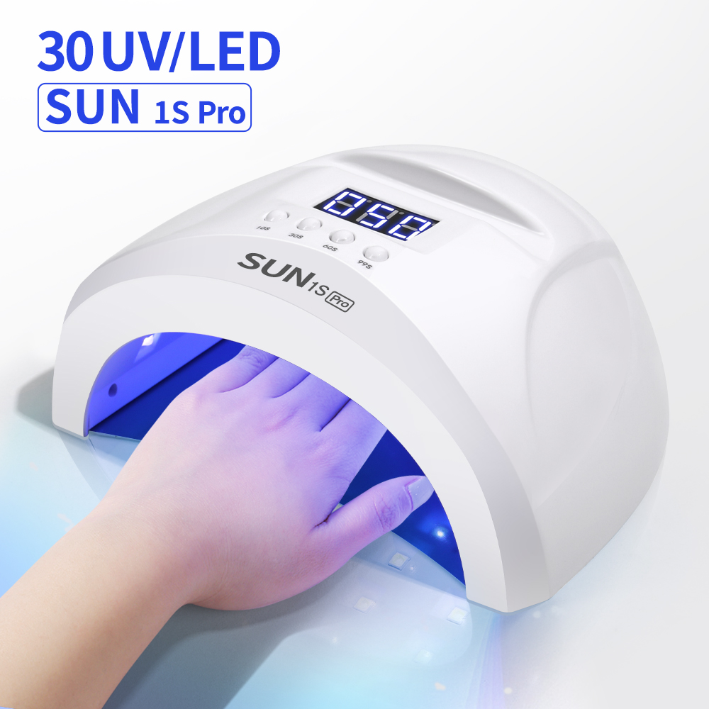 YIKOOLIN SUN 1S 48 ワット UV LED ネイルランププロフェッショナル高速乾燥機自動センサー LCD ディスプレイネイルジェル硬化ライトボックスサロン用